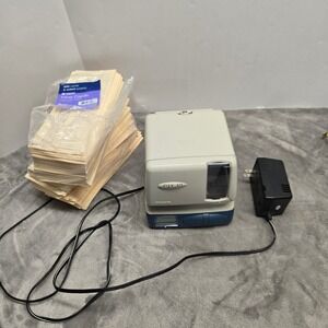 Amano PIX-10 Electronic Time Clock Recorder with Power Adapter and Time Cards